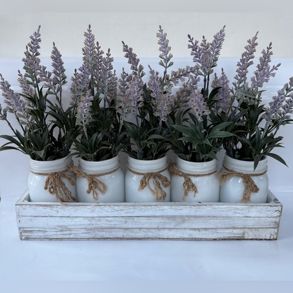 Rustic Lavender Mason Jar Centerpiece - Picture 5 of 9